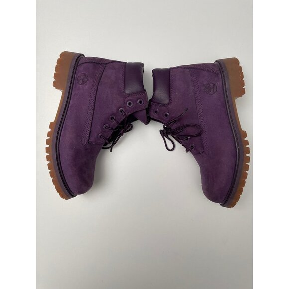 Purple Timberland Boots Waterproof Girl’s  Size 1.5 - Picture 3 of 7